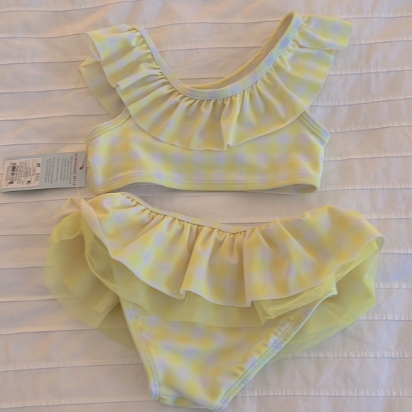 Cat & Jack yellow check bikini 2T BNWT! - Picture 2 of 2